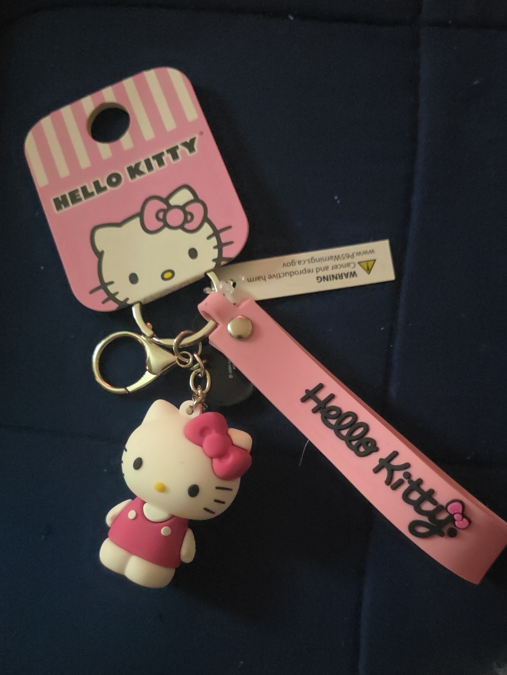 Hello Kitty Pink Strap Keychain with Charm/ Bag Charm Nwt
